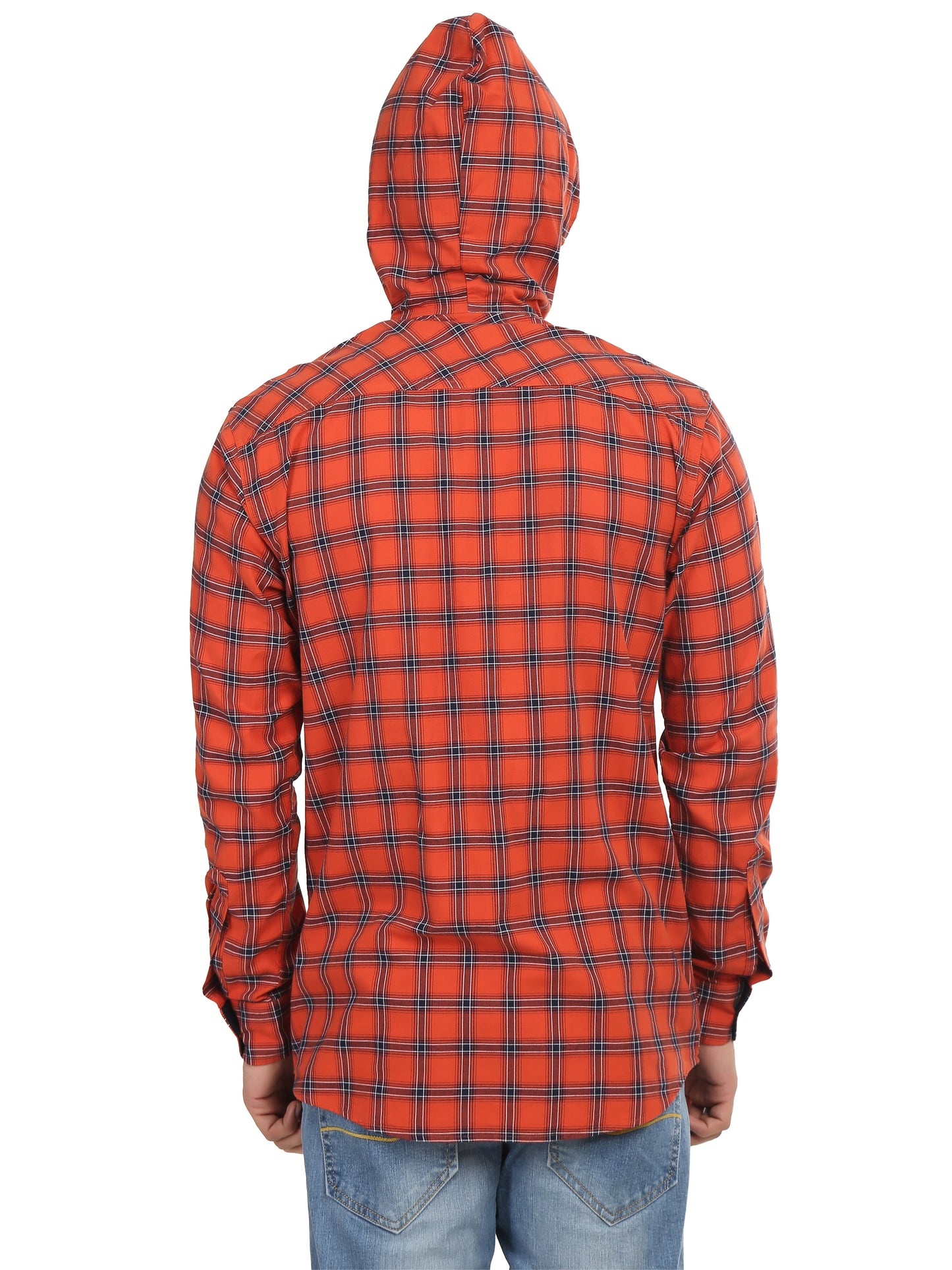 Checkered Hood Chain Shirt for men's