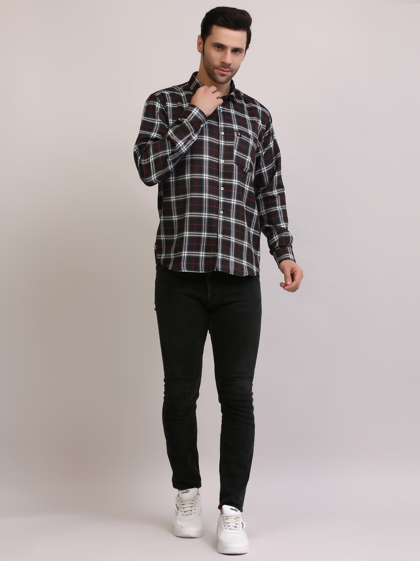 Men  Slim Fit Patterned Full Sleeves Casual Shirt