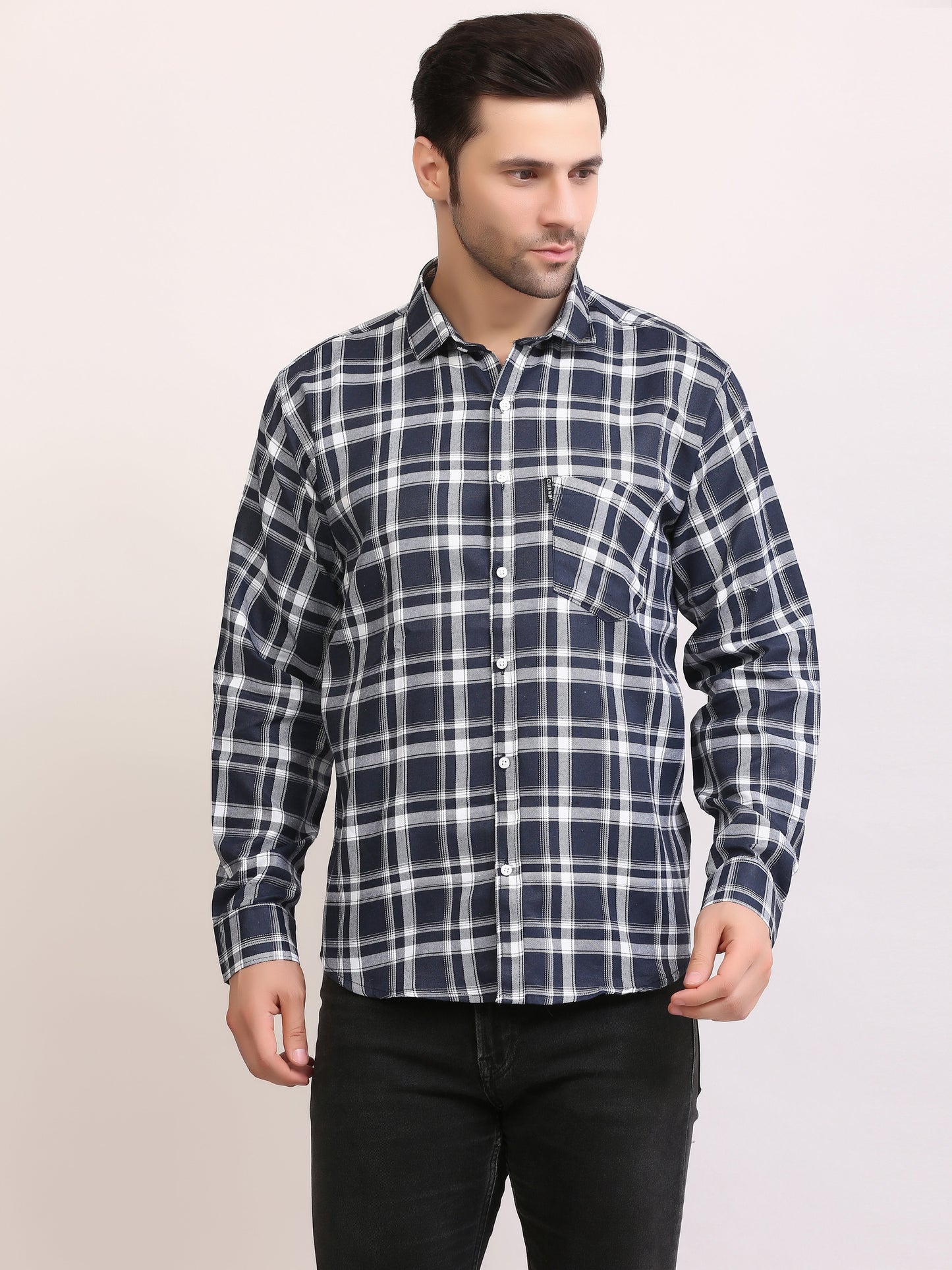 Slim Fit Patterned Full Sleeves Casual Shirt for Men