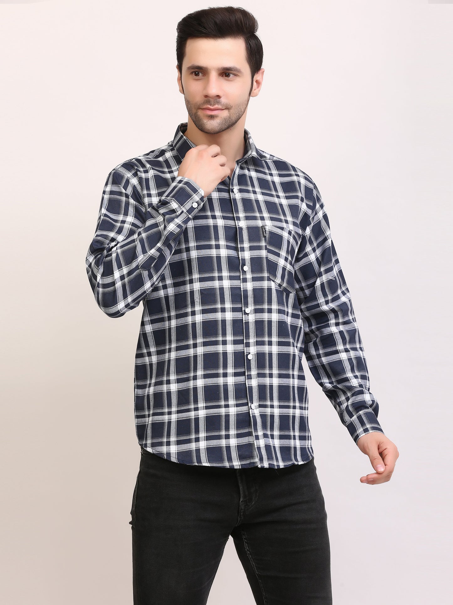 Slim Fit Patterned Full Sleeves Casual Shirt for Men