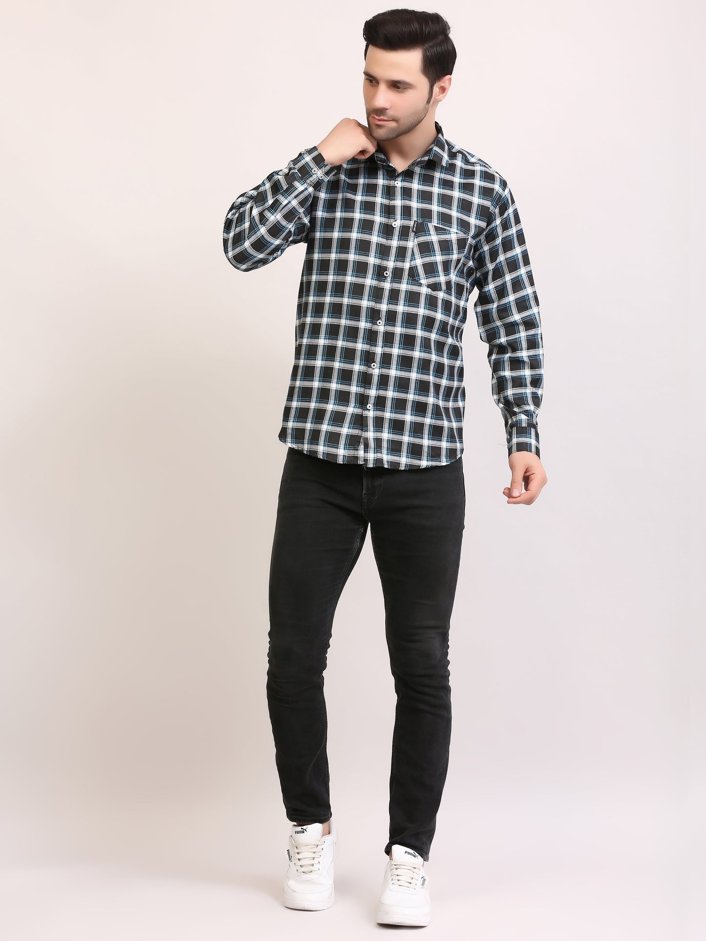 Clubwin Slim Fit Patterned Full Sleeves Casual Shirt 3