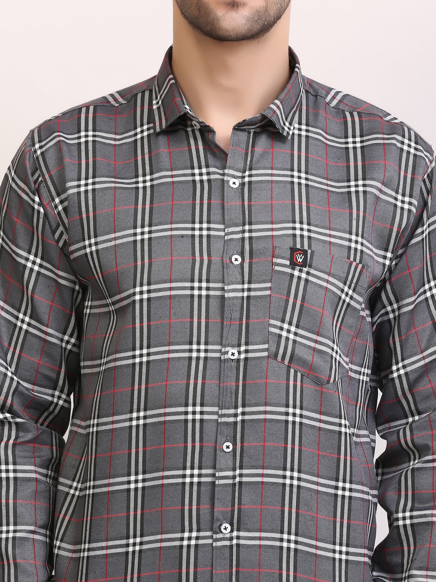 Clubwin Men Slim Fit Patterned Full Sleeves Casual Shirt