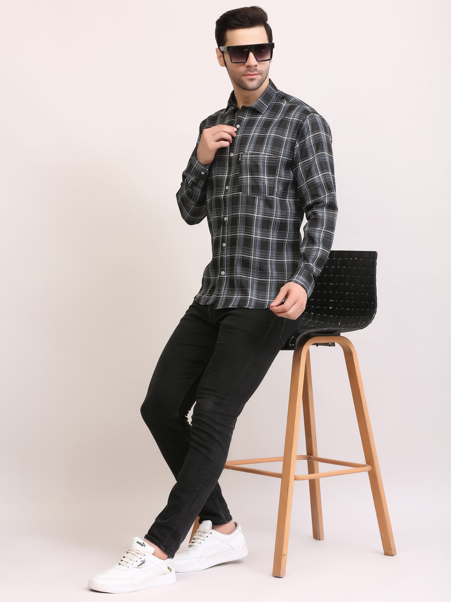 Men  Patterned Full Sleeves Casual Shirt