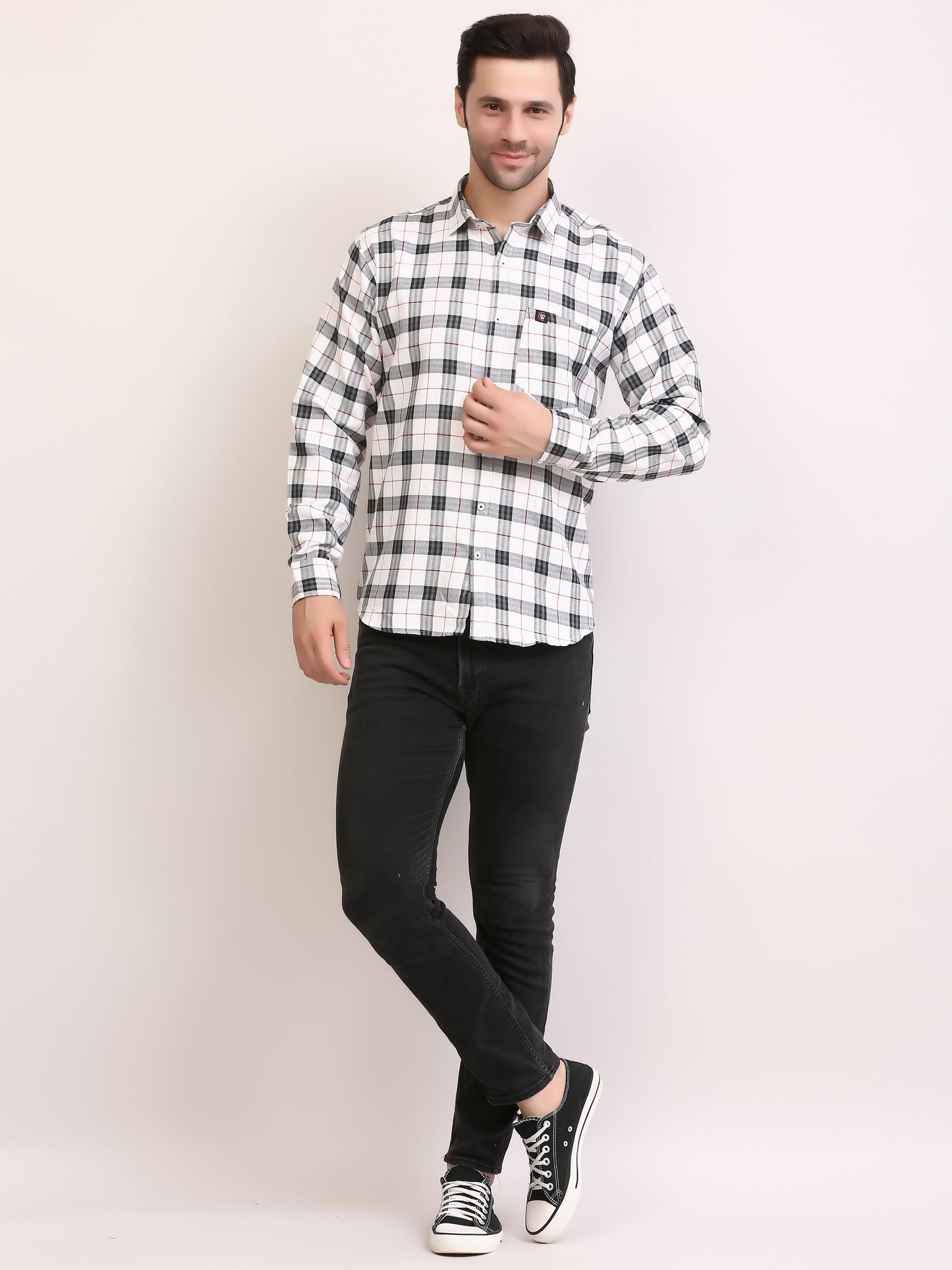 Men Slim Fit Patterned Full Sleeves Casual Cotton shirts