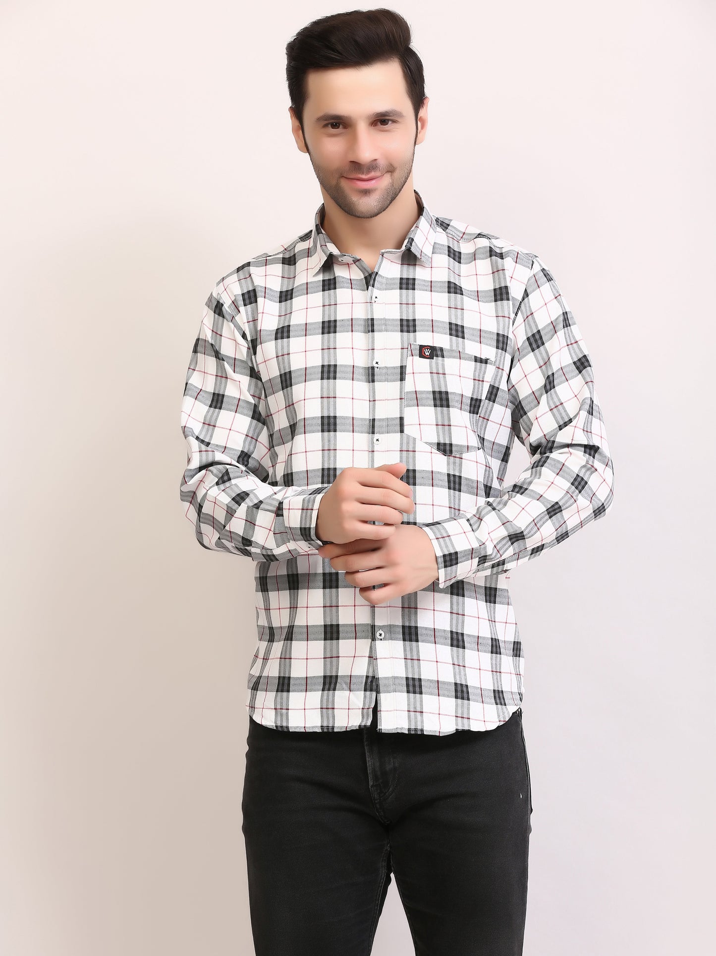 Men Slim Fit Patterned Full Sleeves Casual Cotton shirts