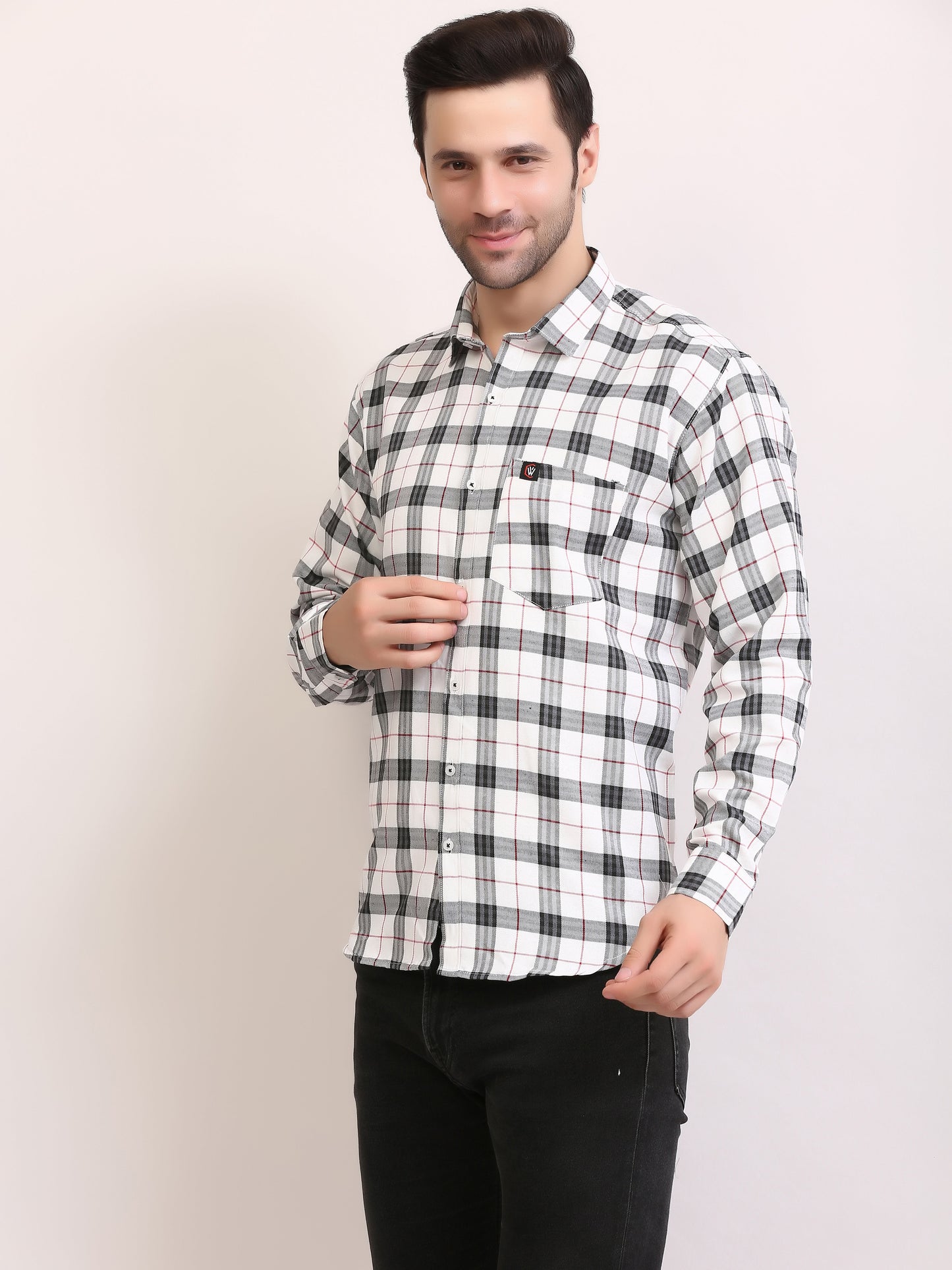Men Slim Fit Patterned Full Sleeves Casual Cotton shirts
