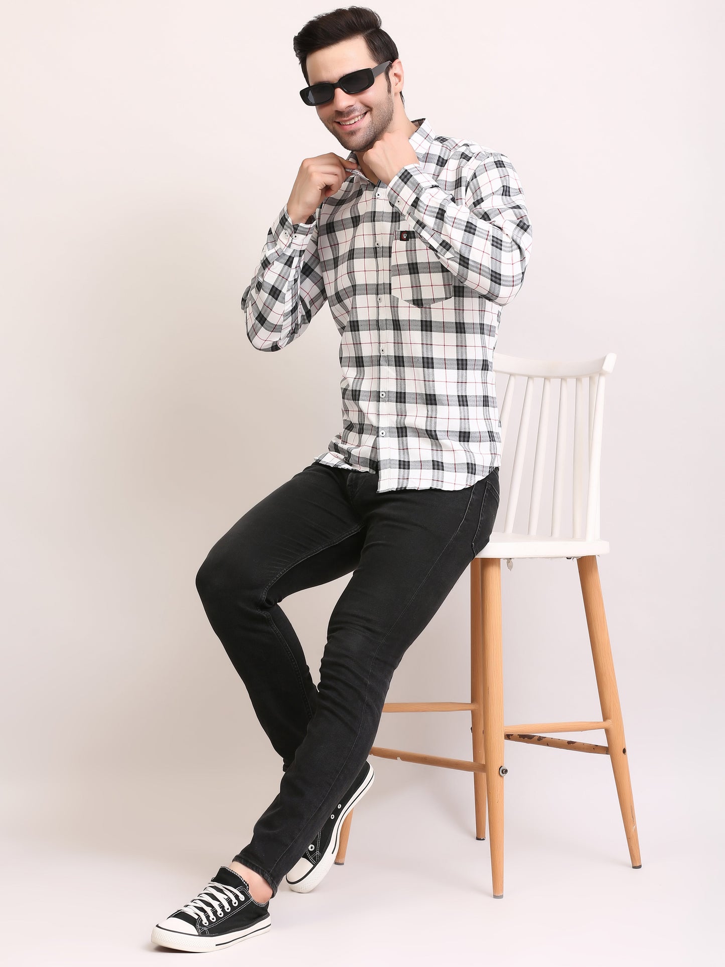 Men Slim Fit Patterned Full Sleeves Casual Cotton shirts