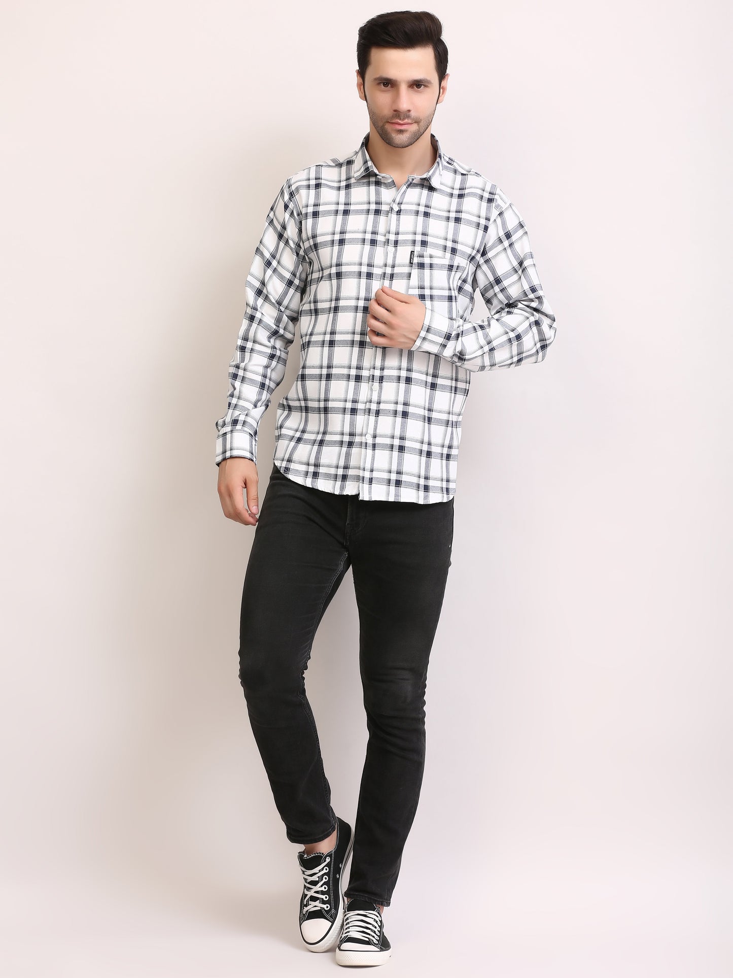Men Slim Fit Cotton  Casual Shirt