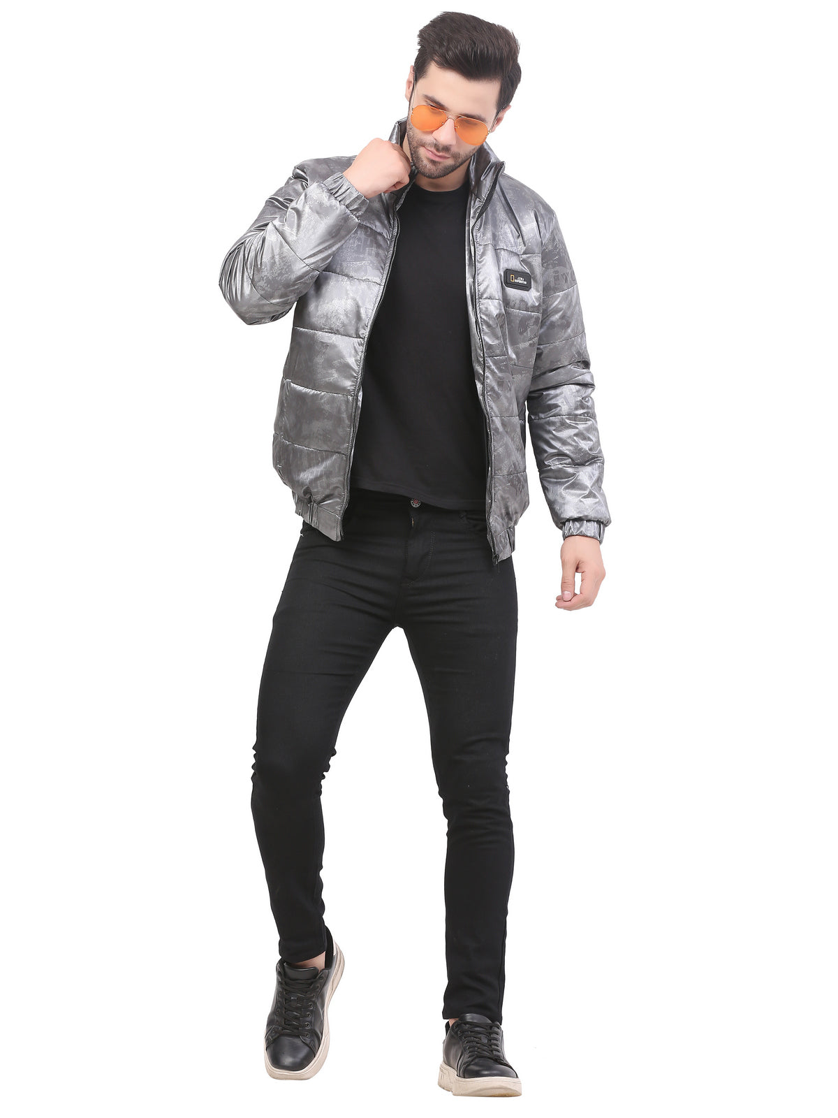 Wanghua Grey Men’s Printed Jacket