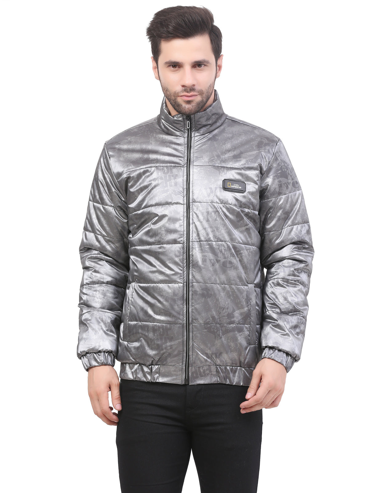 Wanghua Grey Men’s Printed Jacket
