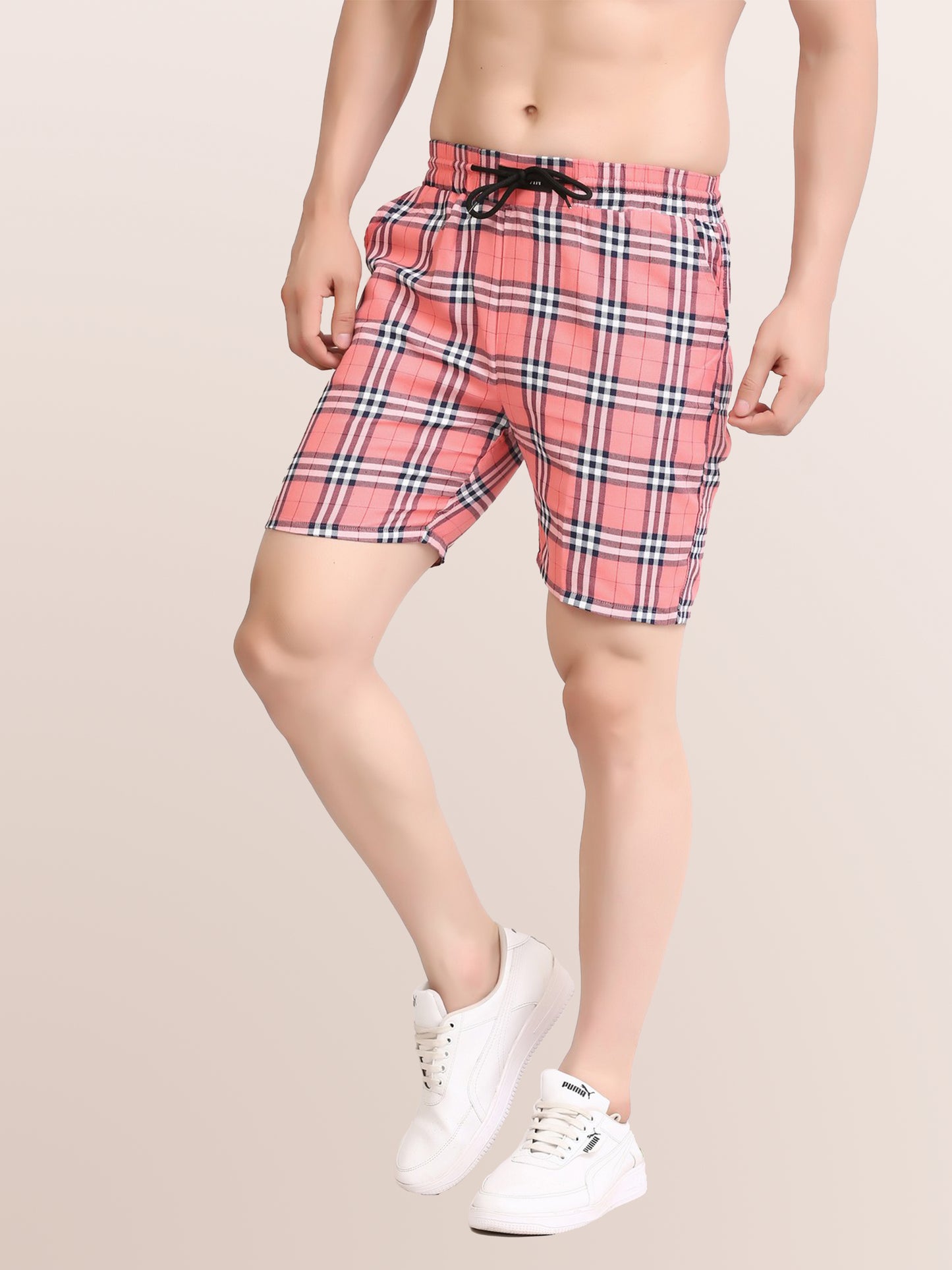 Men's Stylish latest Checkered Casual Shorts – Comfortable & Trendy