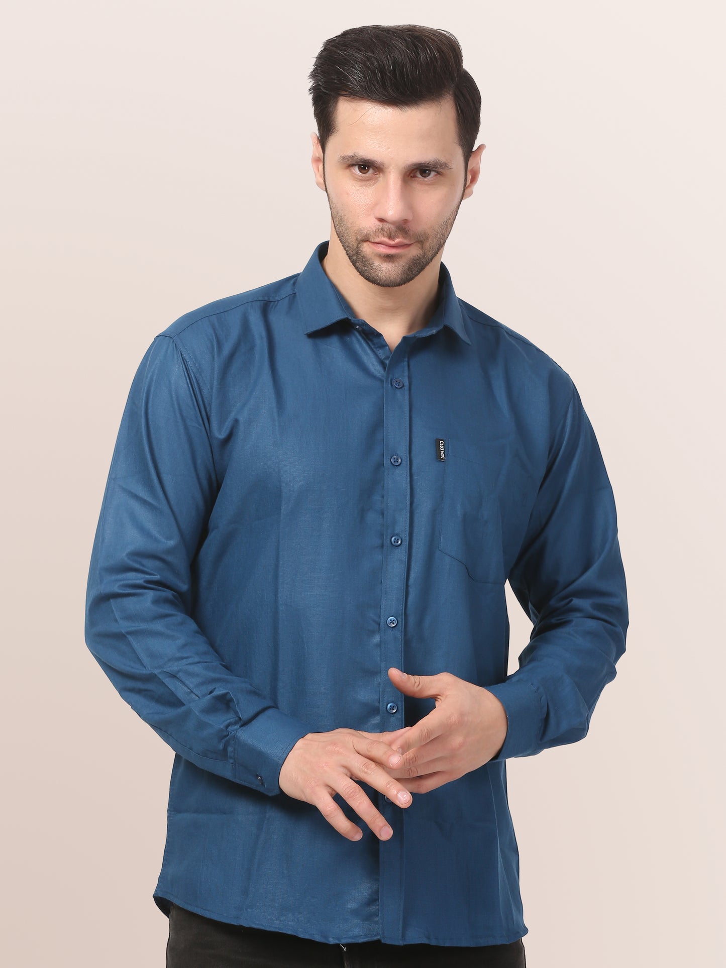 Men's Slim Fit Solid & Comfortable Collar Casual Shirt