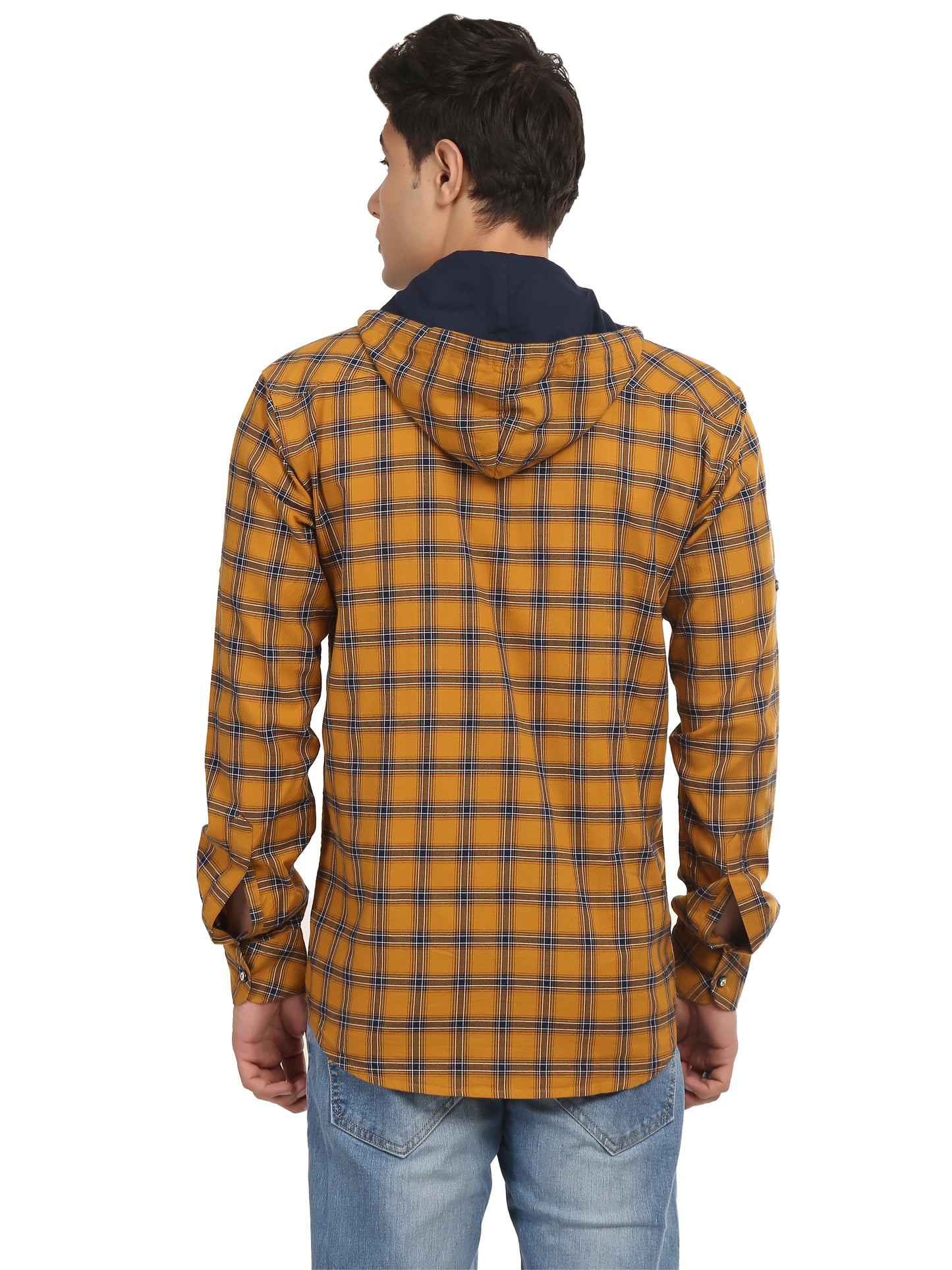 Men’s Navy Cream Button Shirt Online look