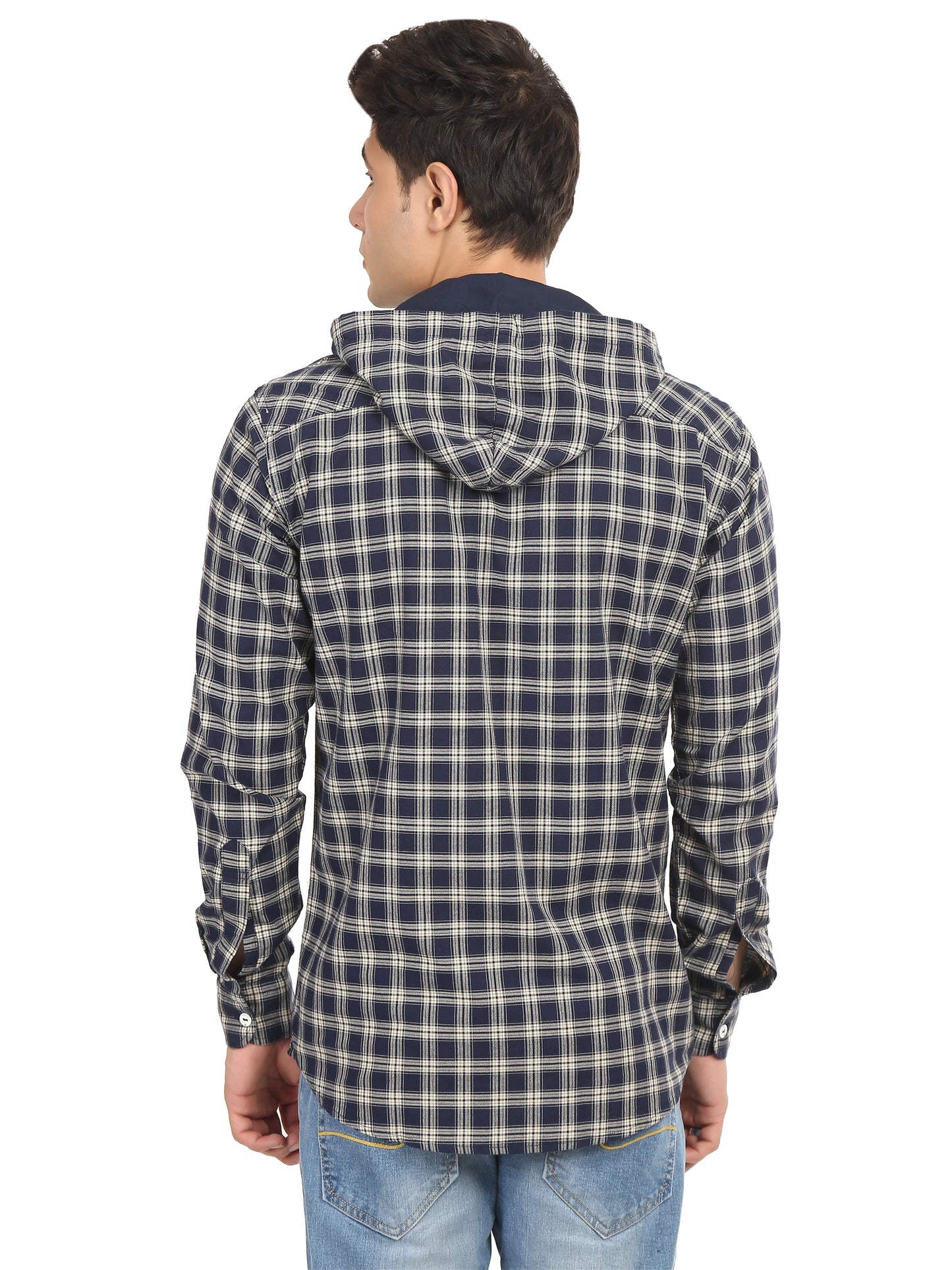 Checkered Hood Chain Shirt for men