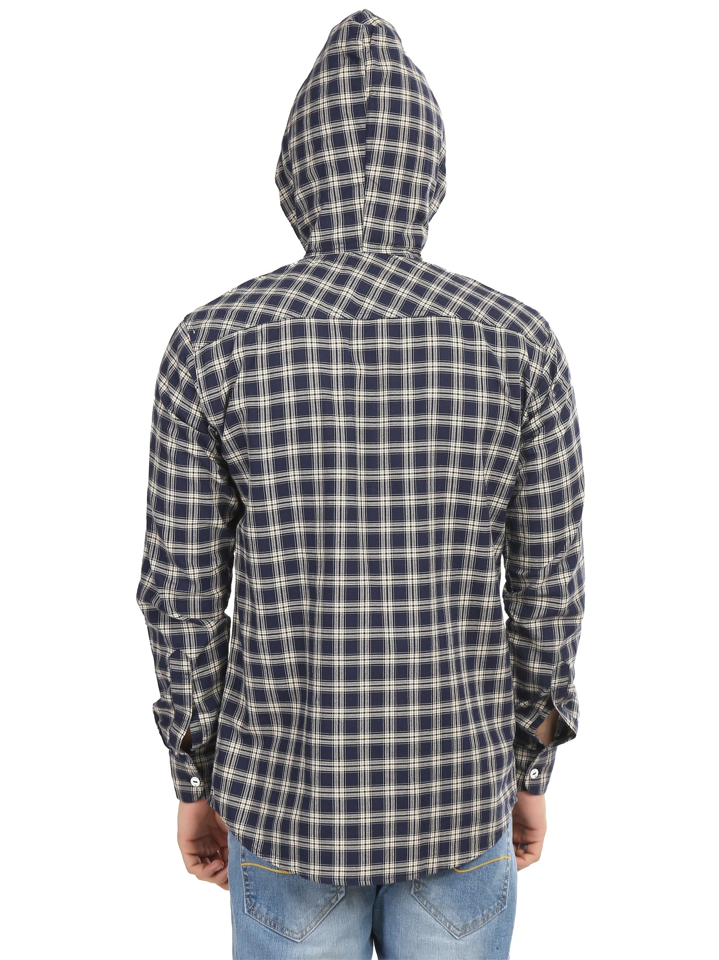 Checkered Hood Chain Shirt for men