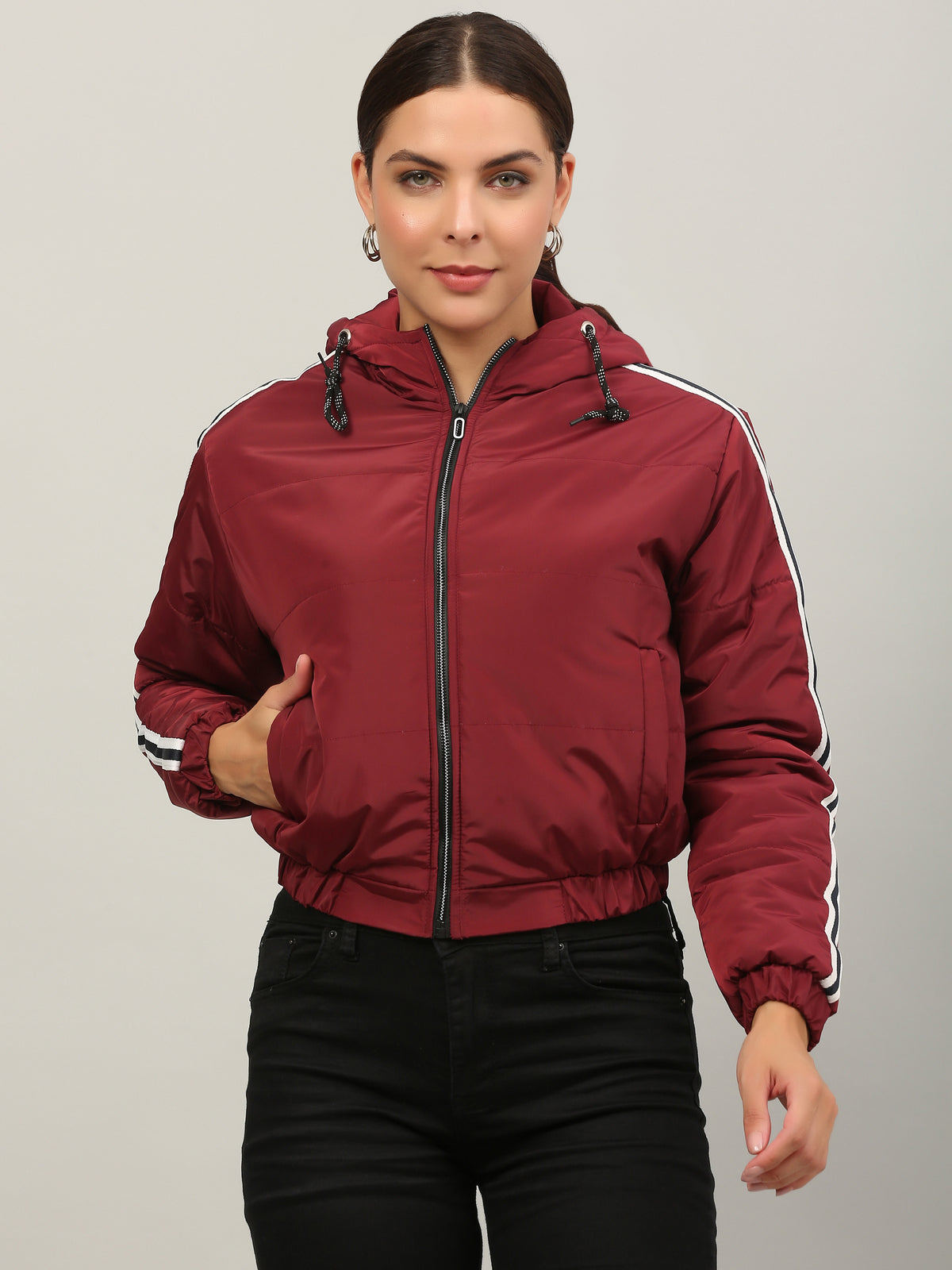 Imported jacket self Design for women