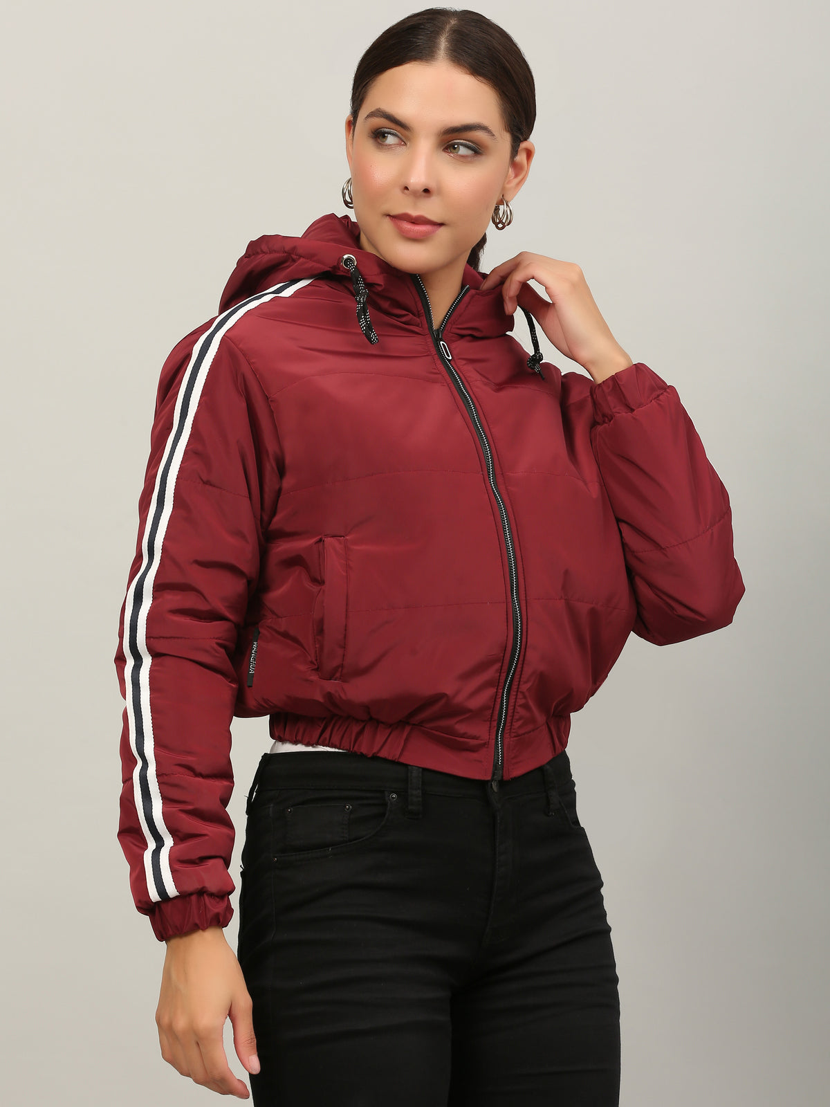 Imported jacket self Design for women