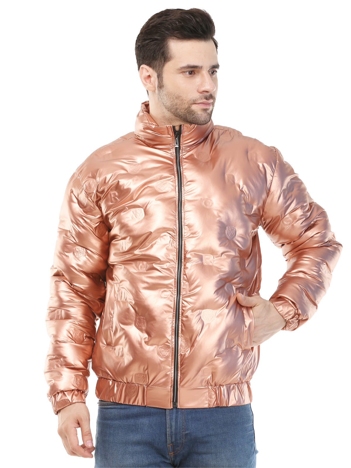 Men Self Design Casual Jacket