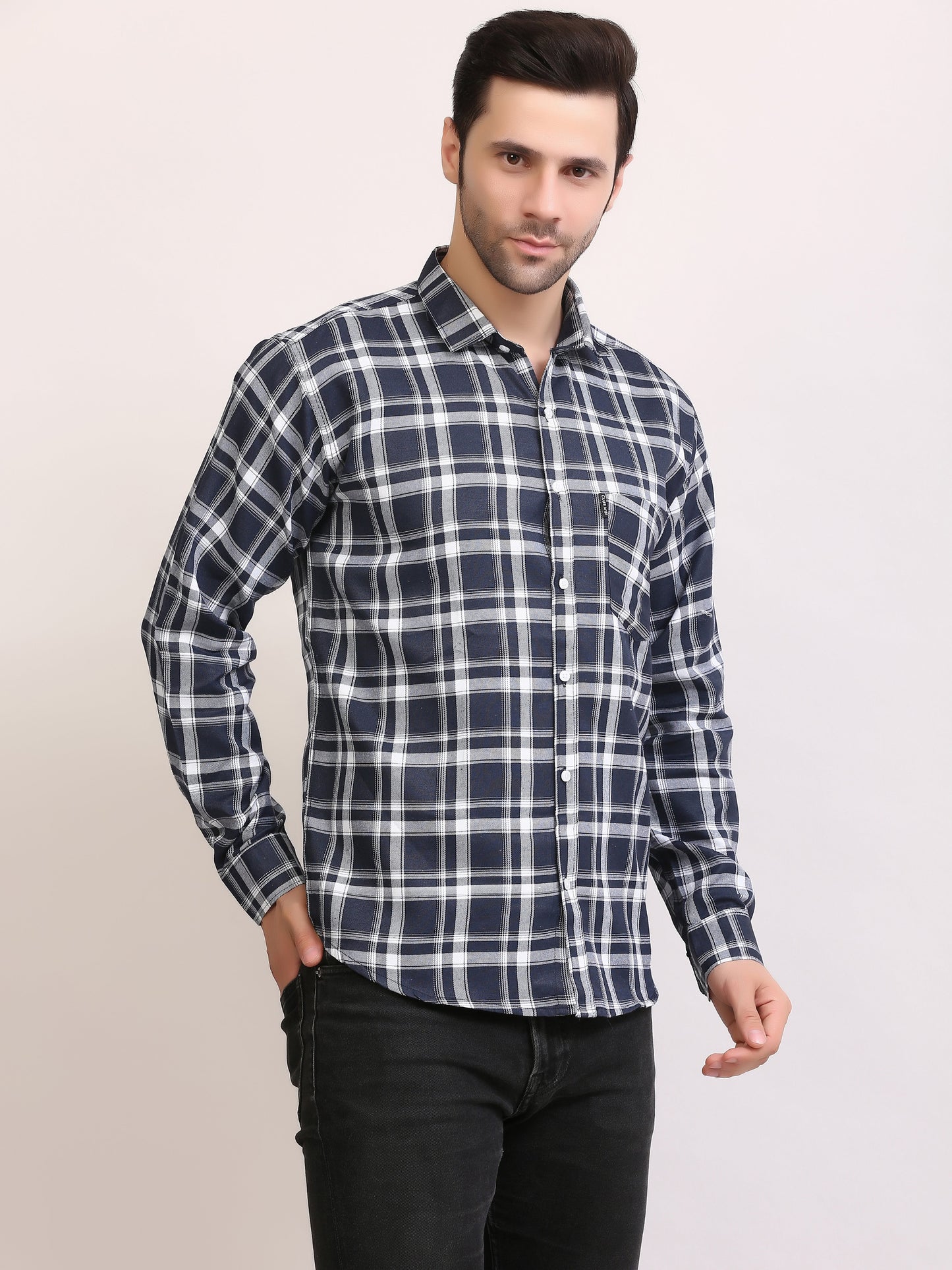 Slim Fit Patterned Full Sleeves Casual Shirt for Men
