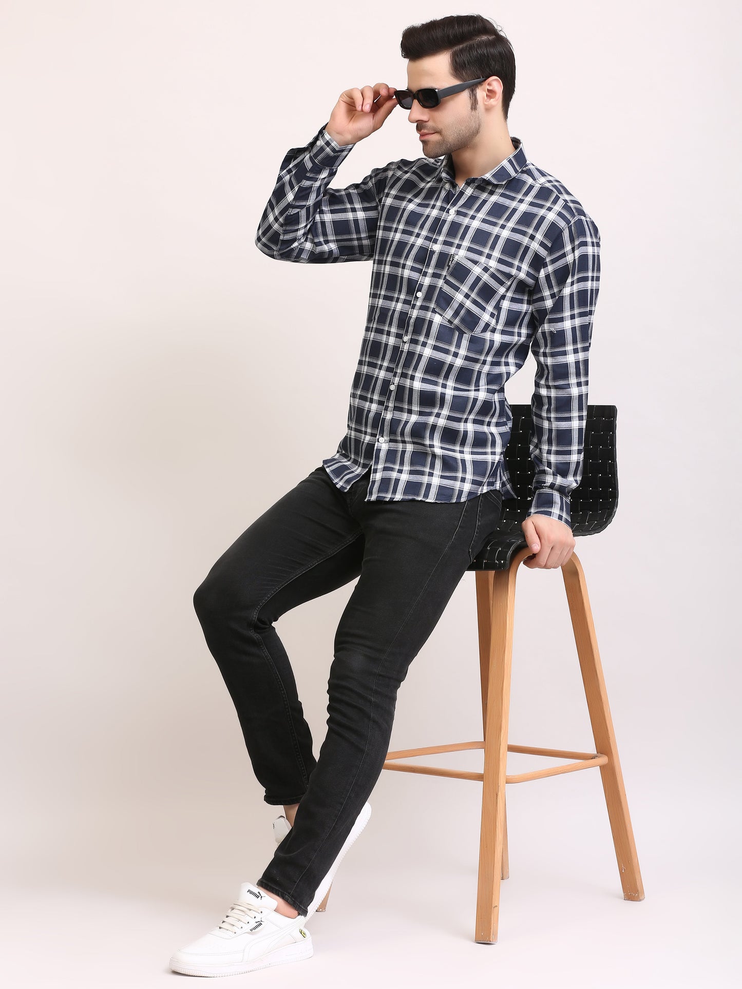 Slim Fit Patterned Full Sleeves Casual Shirt for Men