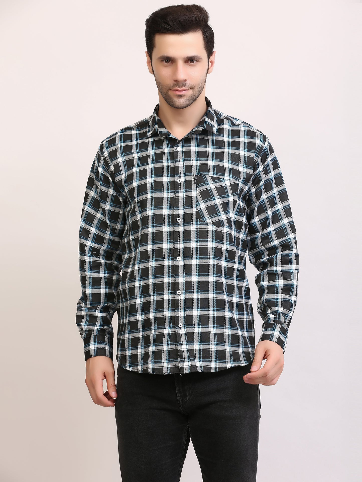 Clubwin Slim Fit Patterned Full Sleeves Casual Shirt 3