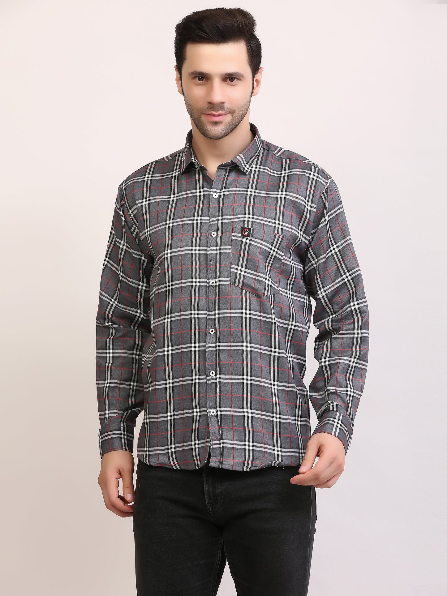 Clubwin Men Slim Fit Patterned Full Sleeves Casual Shirt