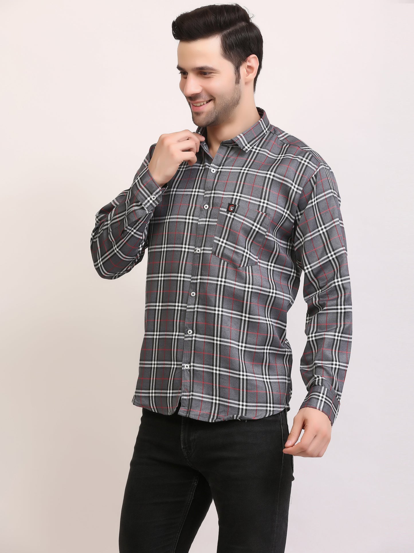 Clubwin Men Slim Fit Patterned Full Sleeves Casual Shirt