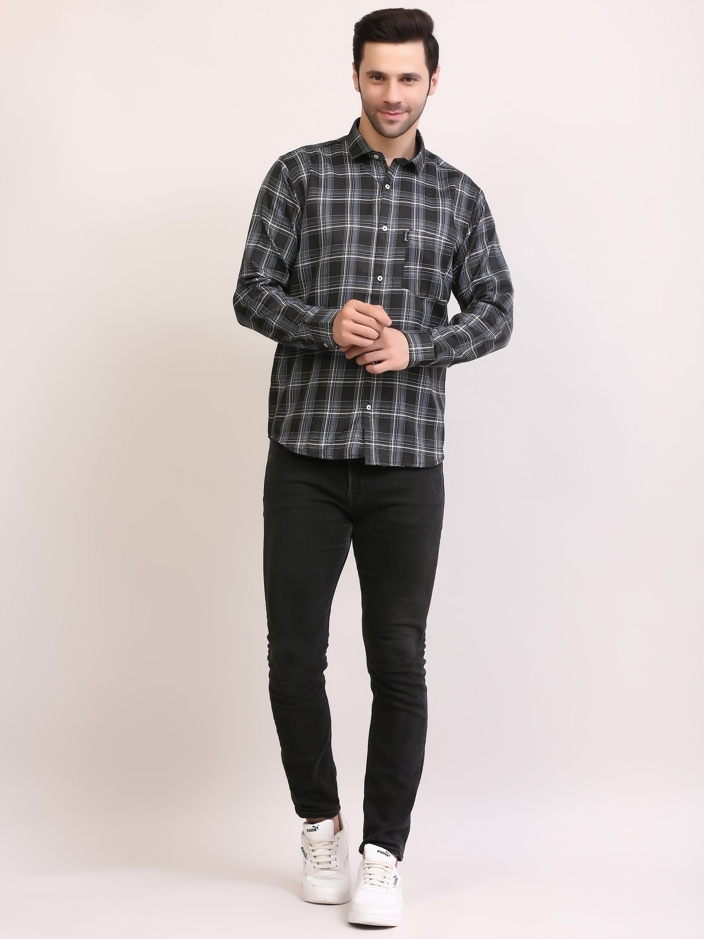 Men  Patterned Full Sleeves Casual Shirt