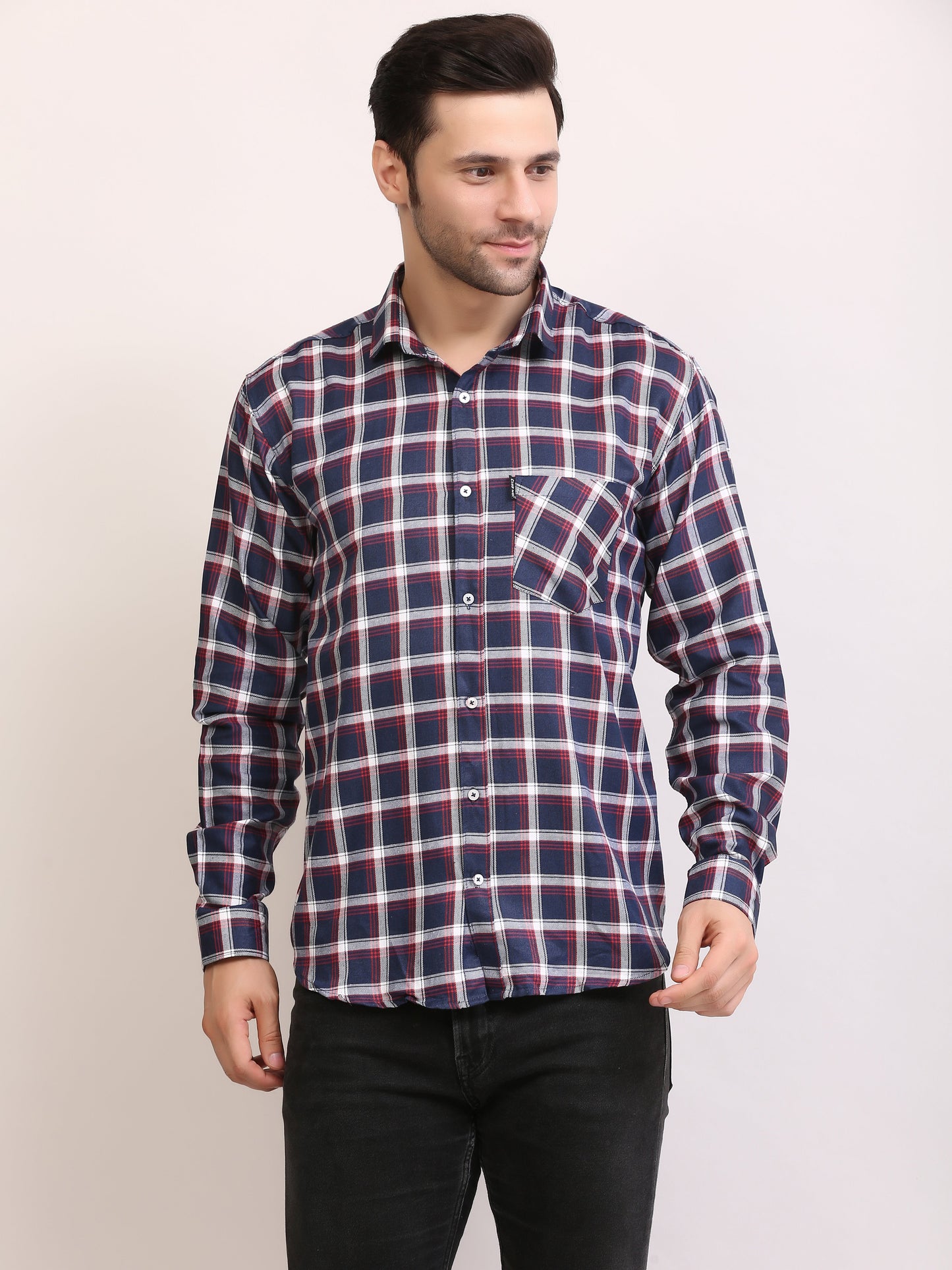 Men Slim Fit Full Sleeves Casual Shirt