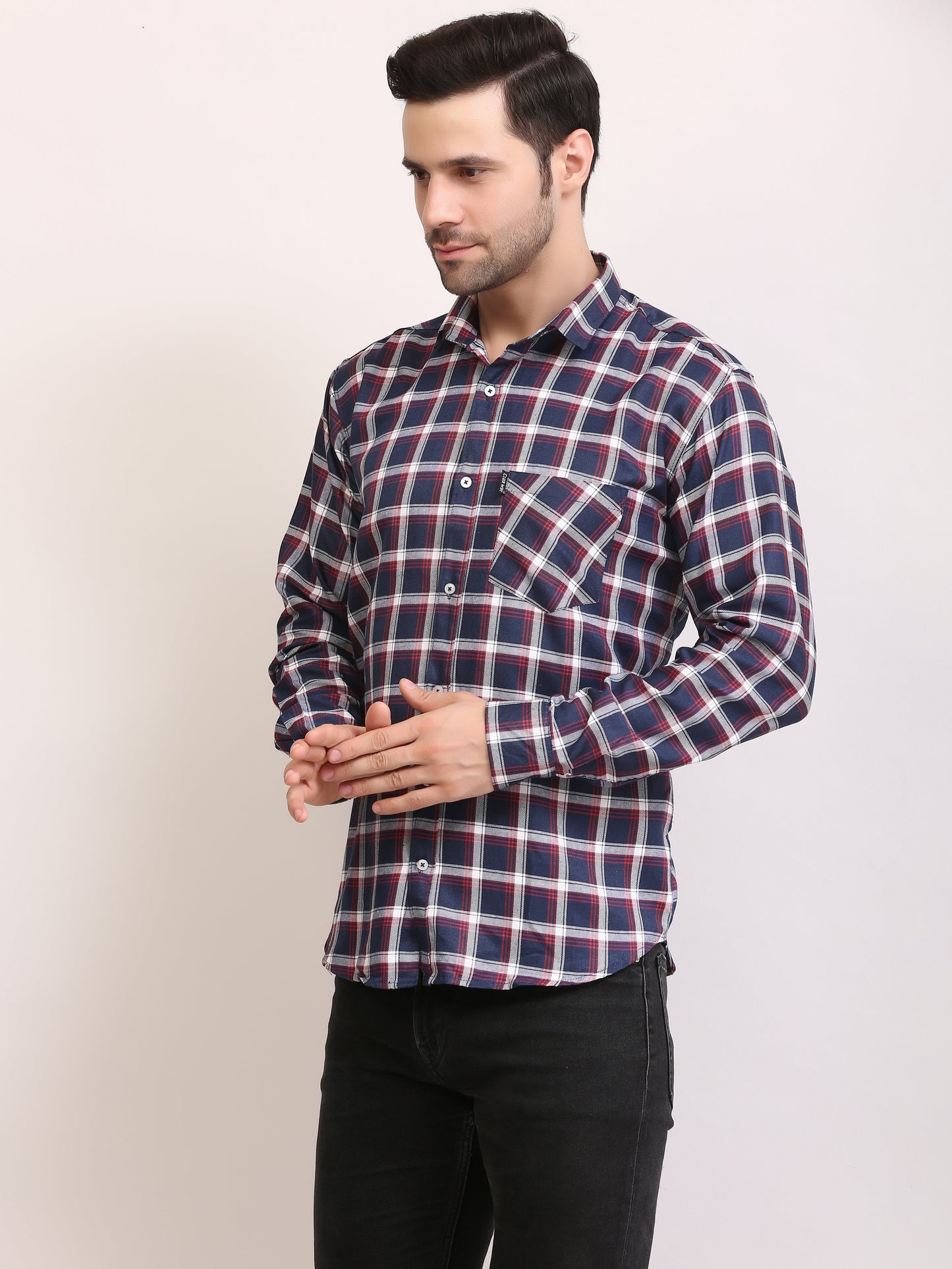Men Slim Fit Full Sleeves Casual Shirt