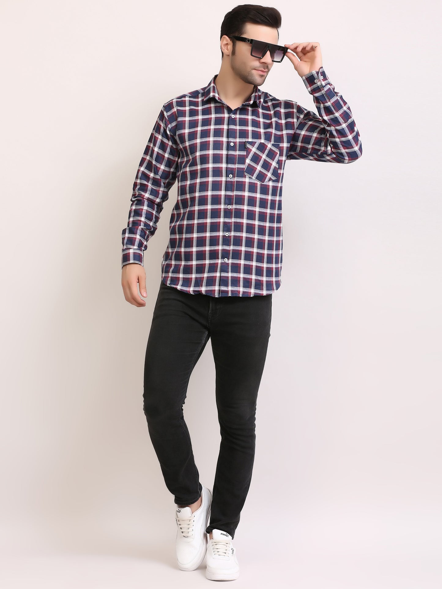 Men Slim Fit Full Sleeves Casual Shirt
