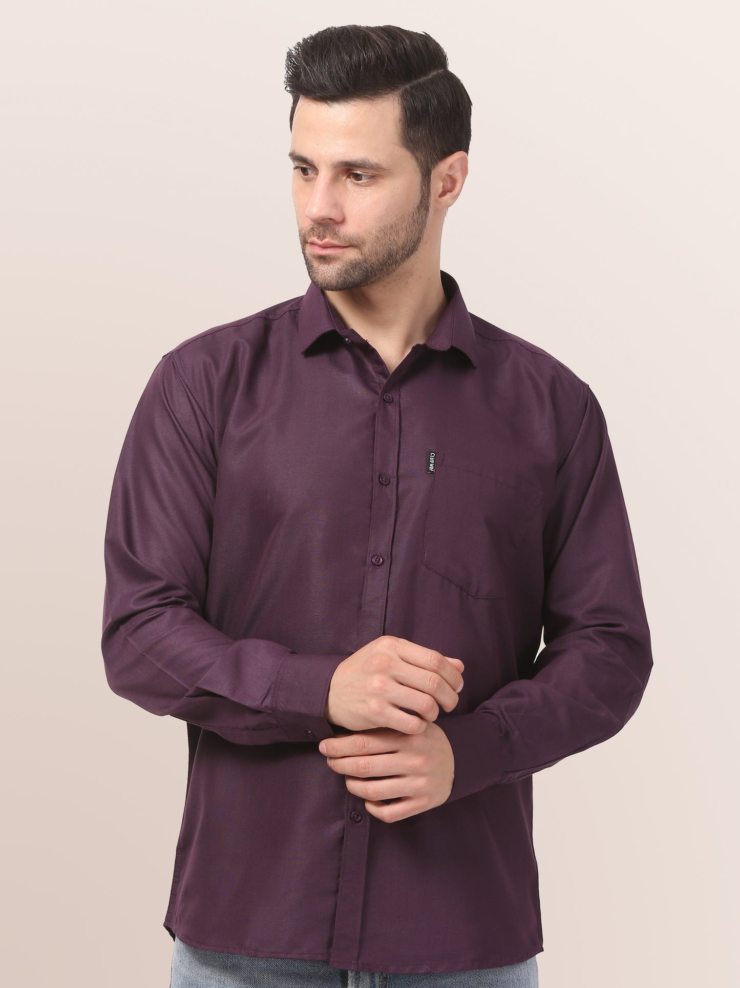 Men's Slim Fit Solid & Comfortable Collar Casual Shirt