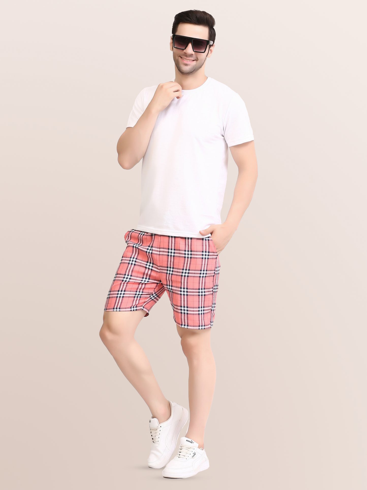 Men's Stylish Checkered Casual Shorts – Comfortable & Trendy