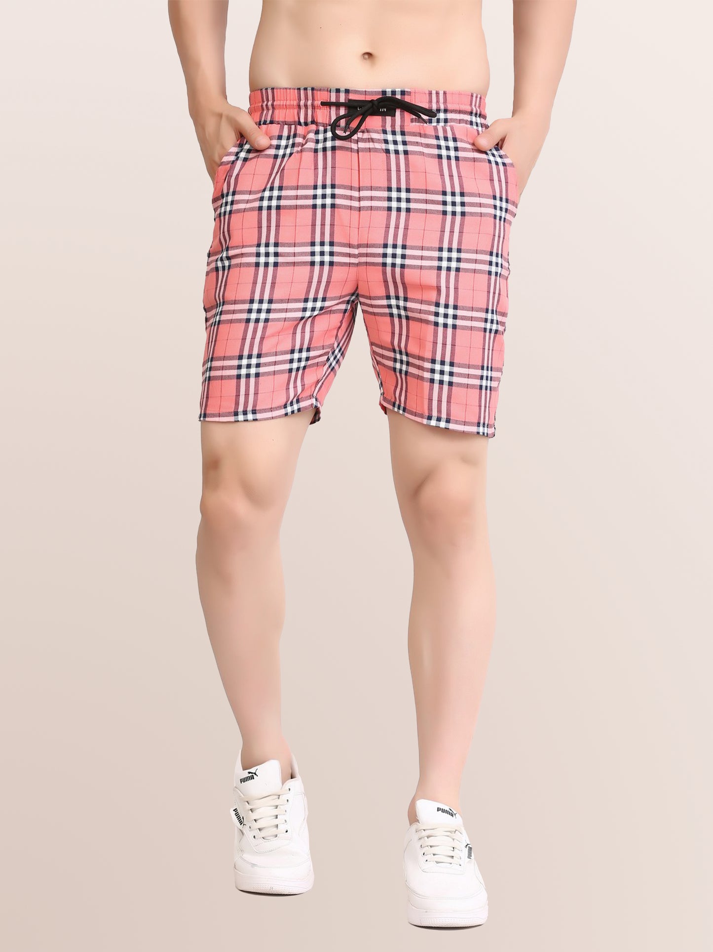 Men's Stylish latest Checkered Casual Shorts – Comfortable & Trendy