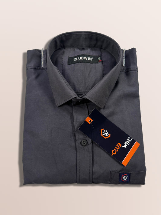 Men Regular Fit Solid Button Down Collar Formal Shirt