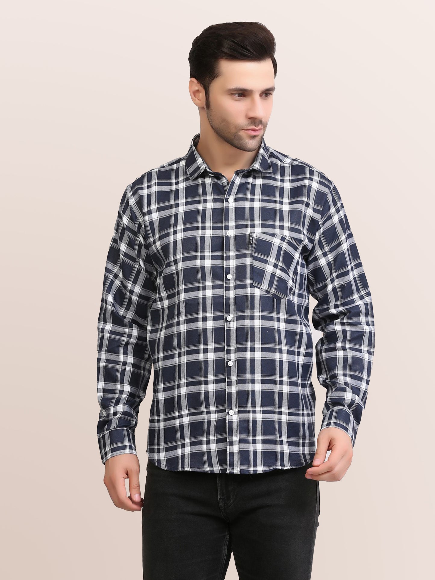 Slim Fit Patterned Full Sleeves Casual Shirt for Men