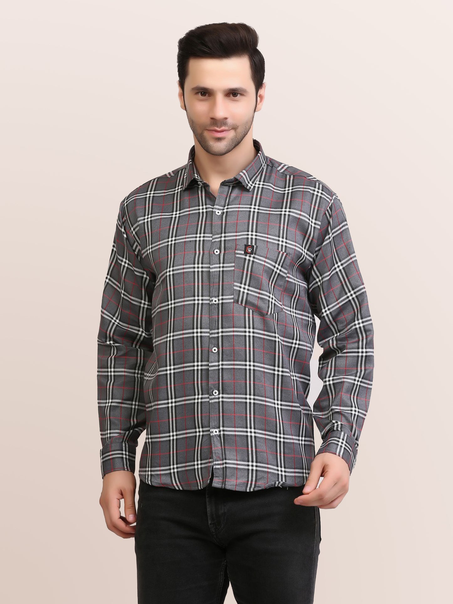 Clubwin Men Slim Fit Patterned Full Sleeves Casual Shirt