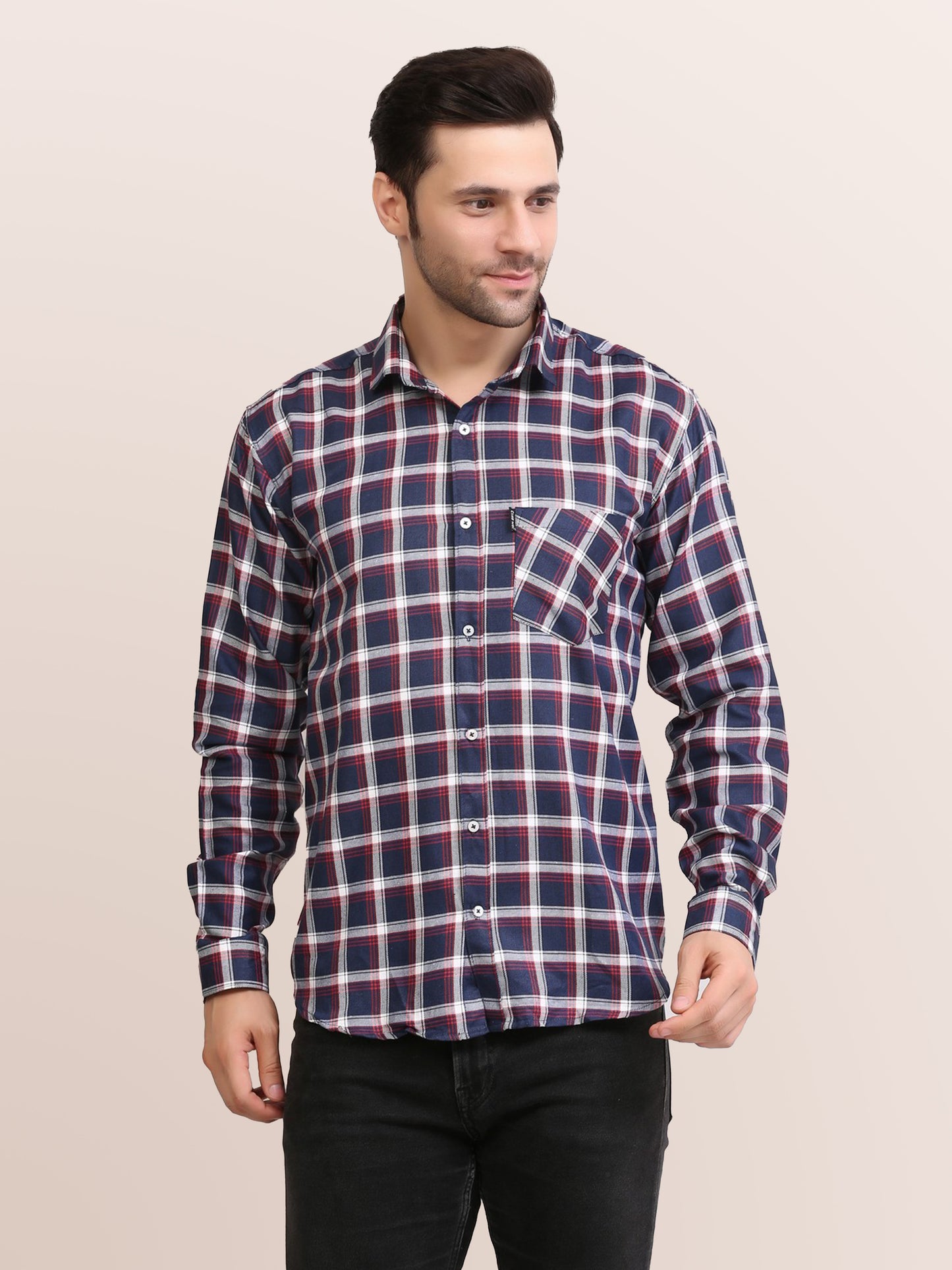 Men Slim Fit Full Sleeves Casual Shirt