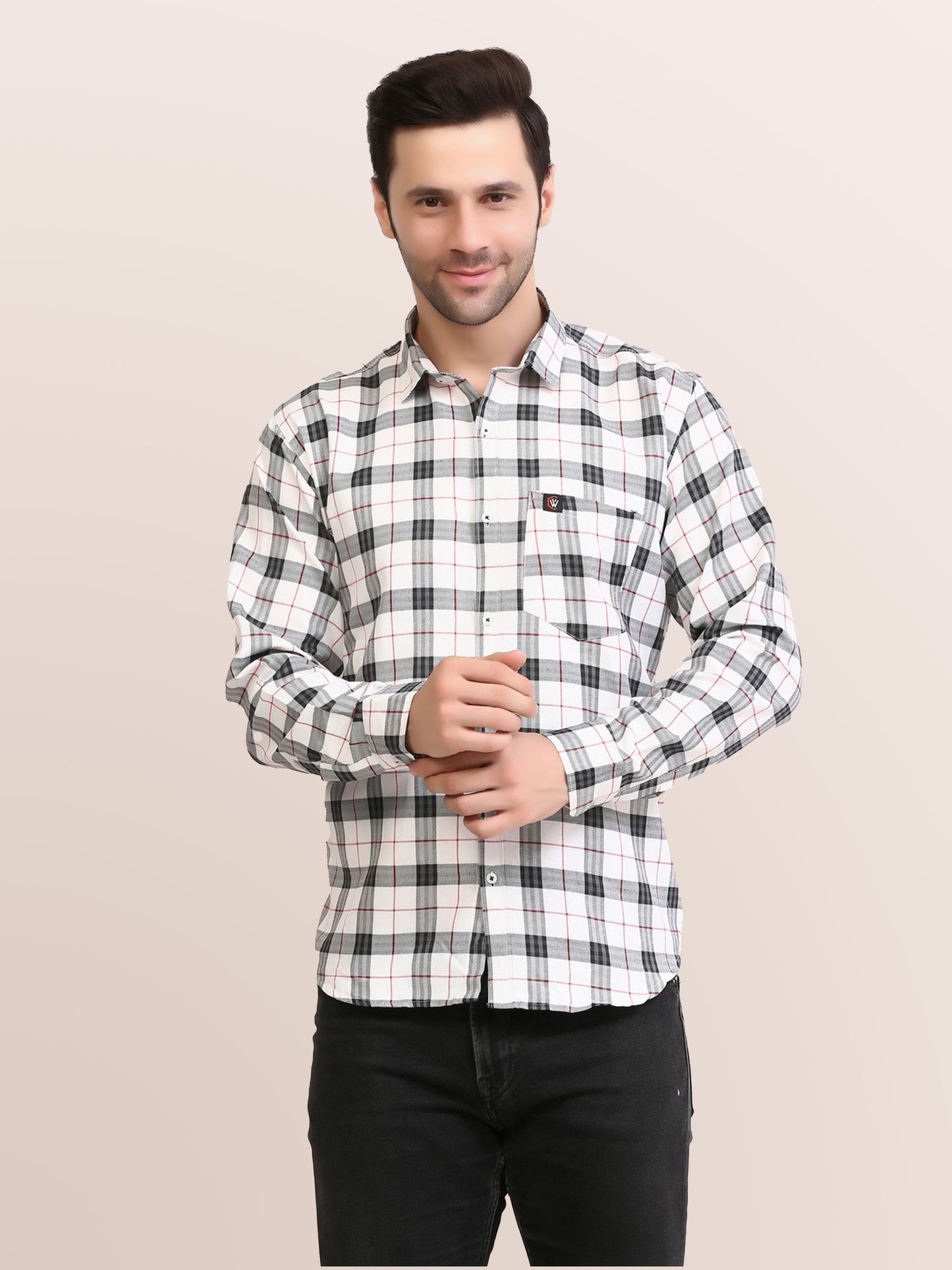 Men Slim Fit Patterned Full Sleeves Casual Cotton shirts